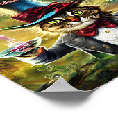 antropomorfe kat Mad Hatter Fantasy Fairytale Poster (Hoek)