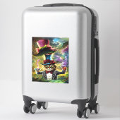 antropomorfe kat Mad Hatter Fantasy Fairytale Sticker (Koffer)