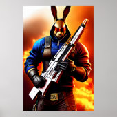 Antropomorfe konijnensoldaat | AI Art Poster (Voorkant)