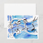 Antropomorfe Musical Notes Blank Invitations Kaart (Voorkant / Achterkant)