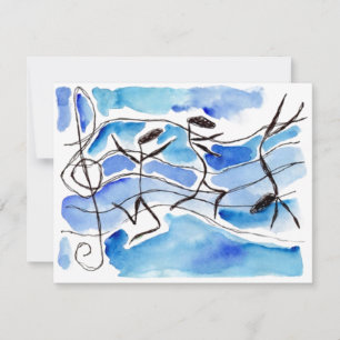 Antropomorfe Musical Notes Blank Invitations Kaart