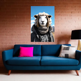 Antropomorfe schapen in kleding | AI Art. Poster