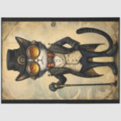 Antropomorfe Steampunk Chic Cat R1F Decoupage Tissuepapier (Voorkant)