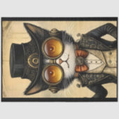Antropomorfe Steampunk Chic Cat R1H Decoupage Tissuepapier (Voorkant)