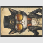 Antropomorfe Steampunk Chic Kat R1H Decoupage Tissuepapier (Voorkant)