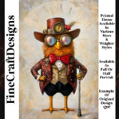 Antropomorfe Steampunk Chicken Q9F Decoupage Tissuepapier