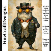 Antropomorfe Steampunk Hippo R2H Decoupage Tissuepapier