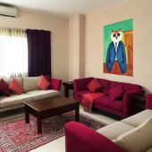 Antropomorfe uil in kleding | AI Art Poster