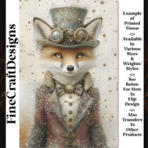 Antropomorfe Vos Steampunk Outfit CA2 Decoupage