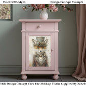 Antropomorfe Vos Steampunk Outfit CA2 Decoupage Tissuepapier