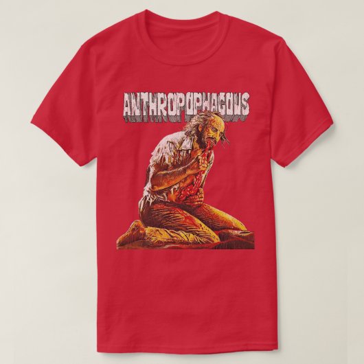 Antropophagus 80s Cult Classic Horror T-shirt (Design voorkant)