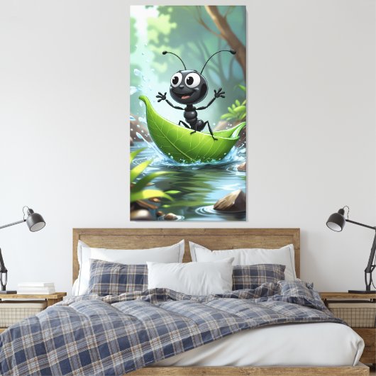 Ant's Adventure: een grillige reis Canvas Print (Insitu (Slaapkamer))