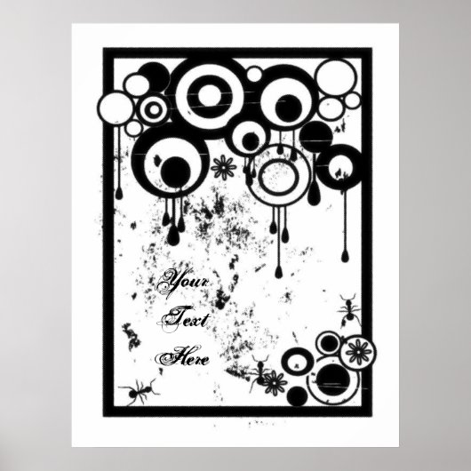 Ants & Circles - Zwart-wit Poster (Voorkant)