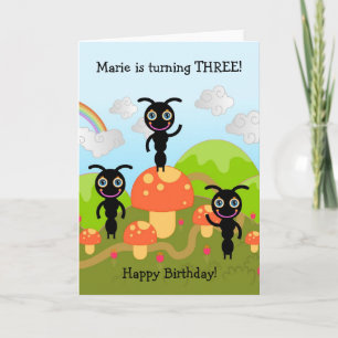 Ants die Happy Birthday zwaaien Kaart