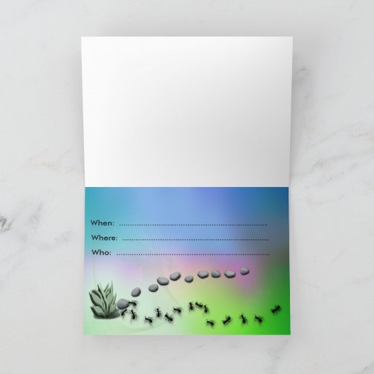 Ants die op een picknick-uitnodiging gaan (Binnen)