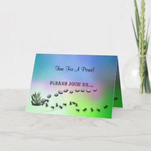 Ants die op een picknick-uitnodiging gaan