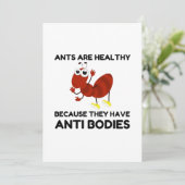 ANTS HEALTHY ANTI-INSTANTIES WERKEN CARTOON BEDANKKAART (Staand voorkant)