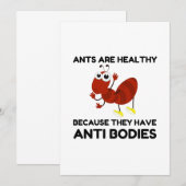 ANTS HEALTHY ANTI-INSTANTIES WERKEN CARTOON BEDANKKAART (Voorkant / Achterkant)