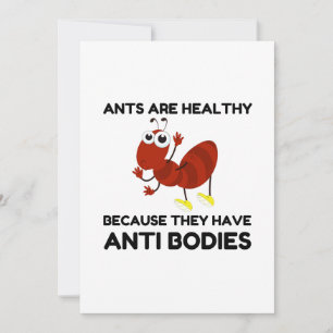 ANTS HEALTHY ANTI-INSTANTIES WERKEN CARTOON BEDANKKAART