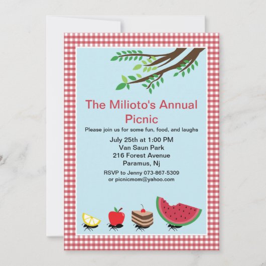 ants March in picknick uitnodiging (Voorkant)