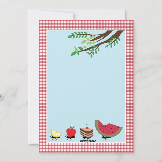 ants March in picknick uitnodiging (Achterkant)