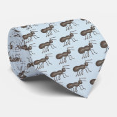 Ants Marching Picnic Ant Black Blue Insect Print Stropdas (Opgerold)
