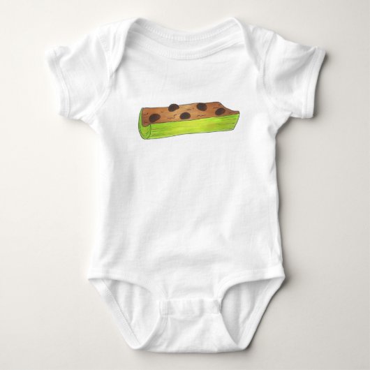 Ants op een Log Celery Peanut Butter Picnic Food Romper (Voorkant)