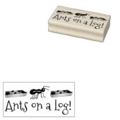 Ants op een Log Celery Peanut Butter Raisins Picni Rubberstempel (Gestempeld)
