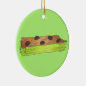 Ants op een Logboekpindaknop Celery Raisins Snack Keramisch Ornament (Rechts)