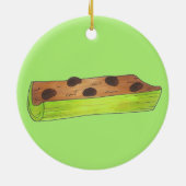 Ants op een Logboekpindaknop Celery Raisins Snack Keramisch Ornament (Achterkant)