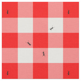 Ants op Gingham Checks Lifesize Stof