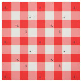 Ants op Gingham Checks Lifesize Stof (Swatch)