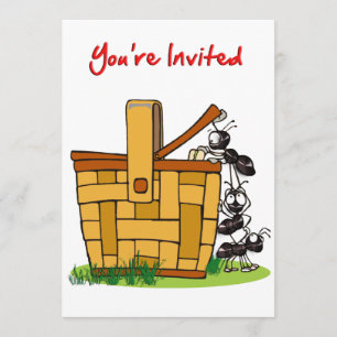 Ants Raiding Picnic Basket Je bent uitgenodigd Kaart