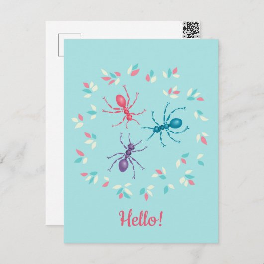 Ants Spring Pastel Wilde Hallo Feestdagenkaart (Voorkant / Achterkant)