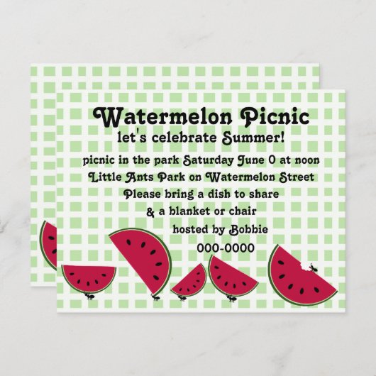 Ant's Watermleon Picnic Kaart (Voorkant / Achterkant)