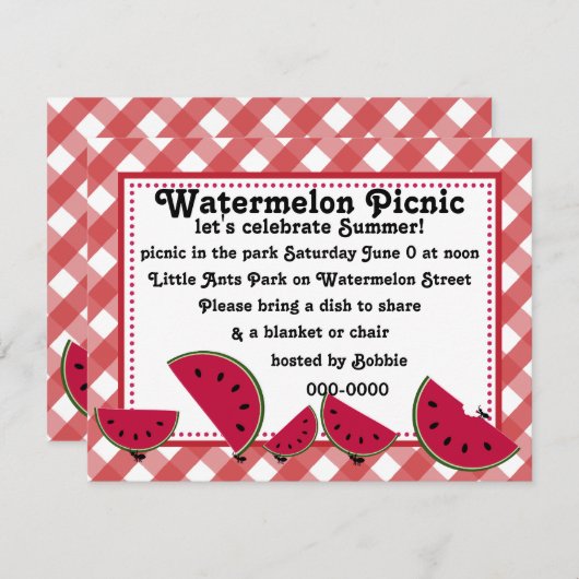 Ant's Watermleon Picnic Kaart (Voorkant / Achterkant)