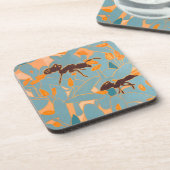 Ants with Blue flowers Autralian Flora Bier Onderzetter (Linkerzijde)