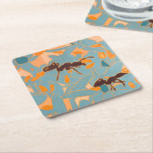 Ants with Blue flowers Autralian Flora Kartonnen Onderzetters (Schuin)