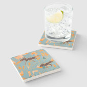 Ants with Blue flowers Autralian Flora Stenen Onderzetter (Zijkant)