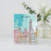 Antwerp Belgium Travel Briefkaart (Staand voorkant)