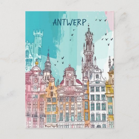 Antwerp Belgium Travel Briefkaart (Voorkant)