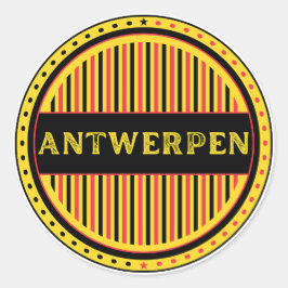 Antwerp City Pride Emblem – Belgian Identity Ronde Sticker