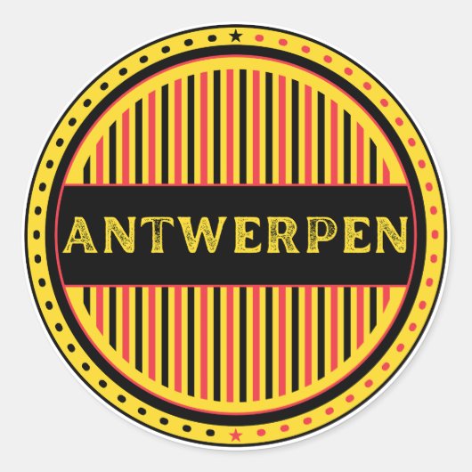 Antwerp City Pride Emblem – Belgian Identity Ronde Sticker (Voorkant)