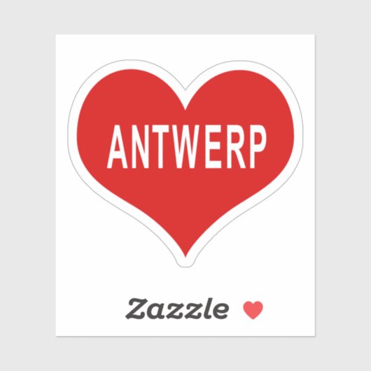ANTWERP Rode Hart Vinyl Sticker (Vel)