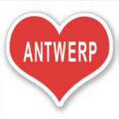 ANTWERP Rode Hart Vinyl Sticker (Voorkant)