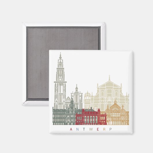 Antwerp skyline poster magneet (Voorkant / Achterkant)