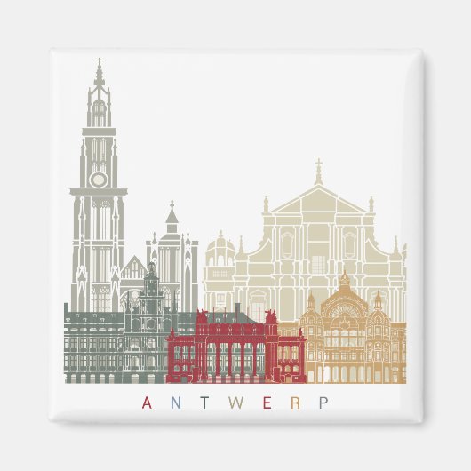 Antwerp skyline poster magneet (Voorkant)