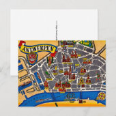Antwerpen Antieke Straatkaart Briefkaart (Voorkant / Achterkant)