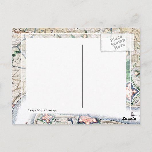 Antwerpen, Antwerpen - België Antiek kaart (Achterkant)