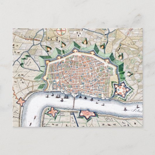 Antwerpen, Antwerpen - België Antiek kaart (Voorkant)